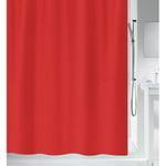 Spirella Primo Red Textile Polyester Shower Curtain, 180 x 200 cm, Red