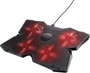 Gxt 278 Yozu Refroidisseur Ordinateur Portable Jusqu'E 17,3 Pouces,Support Pc Portable,Refroidissement Avec 4 Ventilateurs Eclaires,Usb,Ventilateur Pour Pc Portable-Noir/Rouge