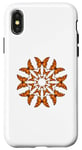 Coque pour iPhone X/XS Petit papillon – Motif floral mandala orange