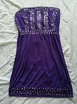 Pussycat Women's Purple Sequin Detail Mini Dress Size 12 New With Tags