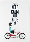 Half a Donkey Grand torchon en Coton avec Inscription « Keep Calm and Ride on »