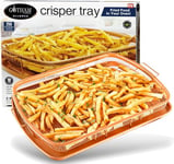 Gotham Steel Crisper Tray for Oven, 2 Piece Nonstick Copper Crisper Tray and Basket, Air Fry in your Oven, Great for Baking and Crispy Foods, – Extra Large Size, 13.4 Inch x 11.4 Inch