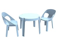 resol Rita Set Enfant de 2 chaises et 1 Table, Plastique et polypropylène, Bleu Ciel, 60 x 51 x 78 cm, Lot de 3