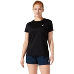 Asics Core SS Top Str. XL Dame - Svart T-skjorte for komfortabel løping og trening