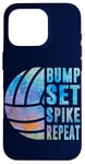 Coque pour iPhone 16 Pro Bump Set Spike Repeat Aquarelle Volleyball Femmes Adolescentes Filles