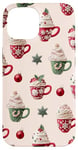 iPhone 15 Cute Embroidered Holiday Christmas Coffee Lover Case