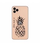 Coque Iphone 11 PRO ananas noir personnalisee transparente