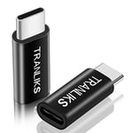 TRANLIKS Adapter USB C to Lightning,2 Pack Adapter USB C Male to Lightning Female, Only Supports Charging(Not Supports Headset Audio and Data Transfer) - Black