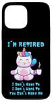 Coque pour iPhone 13 Pro Max Cadeau de départ à la retraite Licorne avec inscription I'm Retired