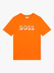 HUGO BOSS Kids' Short Sleeved Logo Cotton T-Shirt, Peach