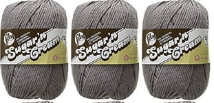 LILY Sugar 'n Cream Supersize-Pack of 3 Each Overcast, 113g per ball, Set de 327 Pièces