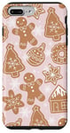 iPhone 7 Plus/8 Plus Pink Gingerbread Cookie Christmas With Snowflakes Polka Dots Case