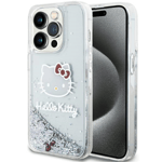 Hello Kitty iPhone 13 Pro Max Mobilskal Liquid Glitter Charms - Silver