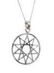 Golden Dawn 10 Pointed Star Necklace Dekagram Pendant 18" Chain 925 Silver