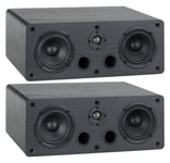 Paire Enceintes Bibliotheque Audio HiFi de Centre Home Cinema Haut Parleur 2x4''