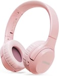 KONNAO Kids Headphones Wireless 60H, Foldable On Ear Headphone with MIC, Volume Limiter 85dB/94dB Wireless & Wired Headphones, Over-Ear Headphone for Kid Adult School Online Class Travel, Pink