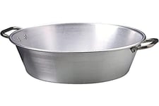 Pentole Agnelli Bassine à Confiture en Aluminium, avec 2 anses en Acier Inoxydable, Argent 60 cm Argent