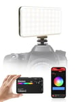 Lumiere Video, Moman PC8 RGB Panneau LED Apparreil Photo Portable 125g avec Batterie Rechargeable pour Photographie Streaming en Direct Enregistrement Youtube, Eclairage-Camera-Panneau-Lampe-Photo