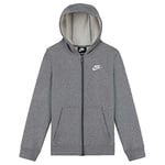 Nike B NSW FT Club FZ Sweatshirt Boys, Carbon Heather/White, M