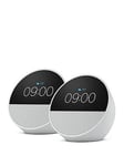 Amazon Echo Spot Alarm Clock With Alexa, White 2 Pack