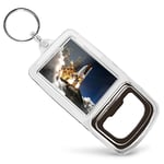 Acrylic Bottle Opener Keyring  - Space Shuttle Launch Rocket  #13041