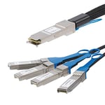 StarTech.com Câble QSFP+ vers 4x SFP+ à connexion directe conforme à MSA - Cordon DAC Twinax de 2 m (QSFP4SFPPC2M)