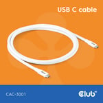 Club 3D Lifestyle USB-C Kabel  PD 240W 20Gbps  2m weiß  St/St retail