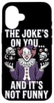 Coque pour iPhone 16 Costume de clown terrifiant pour tueur de visage d'horreur