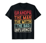 Vintage Grandpa The Man The Myth The Bad Influence Retro T-Shirt