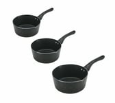 3PC Non Stick Milk Pan Saucepans Set Cookware Boiling Cooking Pot 16/18/20cm