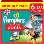 Pampers Baby-Dry Nappy Pants Paw Patrol Edition Size 6, 138 Nappies, 14Kg-19Kg, 