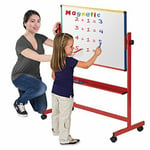 Wonderwall Junior Mobile Double-Sided Magnetic Revolving Whiteboard - School