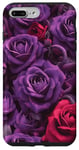 Coque pour iPhone 7 Plus/8 Plus Élégant motif floral rose sans couture rouge violet