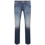 Diesel Mens Larkee-X Straight Fit Stone Washed Dark Blue Jeans material_cotton - Size 36W/32L