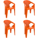 Garbar - delta Fauteuil Intérieur, Extérieur Set 4 Orange