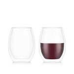 BODUM SKAMAL Set of 2 Double Walled Wine Glasses, 0.5 L