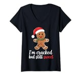 Womens Funny Gingerbread Christmas Snack For Holiday Season Costume V-Neck T-Shirt