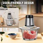 2L Electric Chopper Food Processor Multi Blender Meat Fruit Vegetable Mixer