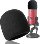 Filtre Anti Pop et Anti-vent pour Blue Yeti Microphone, Blue Yeti Pro Micro Anti Vent Bonnette Mousse Comme Pare-Brise Efficace Enlever les Bruits(Noir)