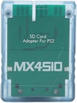 Adaptateur de Carte Mémoire pour PS2, MX4SIO (Extension de Mémoire pour SIO) Adaptateur de Carte Mémoire SIO2SD Lecteur de Carte Mémoire de Remplacement pour Console pour PS2 Fat(Bleu)