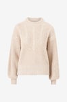 Object - Tröja objNova Stella Cable Knit Pullover - Beige