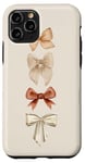 Coque pour iPhone 11 Pro Nœuds esthétiques beige marron coquette beige fille femme