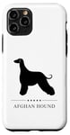 Coque pour iPhone 11 Pro Silhouette noire de lévrier afghan