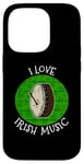 Coque pour iPhone 14 Pro St Patrick's Day Bodhran, j'aime la musique irlandaise