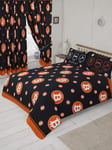 Bitcoin Double Bed Duvet Cover Set Orange Black Cryptocurrency Eat Sleep Mine