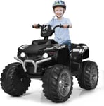 Voiture Quad Buggy Electrique pour Enfant 12V avec 2 Vitesses Quad Electrique avec Phare Klaxon MP3 et USB Noir