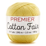 Premier Yarns Cotton Fair Solid Yarn-Lemon Drops, Other, Multicoloured, 9.52 x 9.52 x 10.16 cm