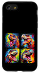 Coque pour iPhone SE (2020) / 7 / 8 Dinosaure T Rex Pop Art Dessin Coloré Peinture