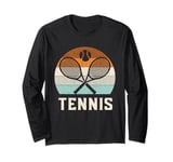 Tennis Player Sports Racket Game Retro Vintage Long Sleeve T-Shirt