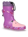 Regatta Kids Mudplay Wellies - Unicorn - Pink, Light Purple, Size 12 Younger